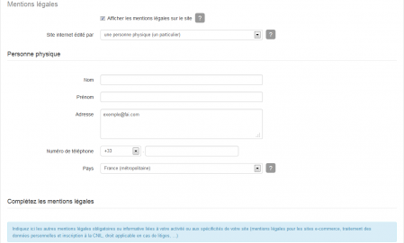 Mentions legales particuliers
